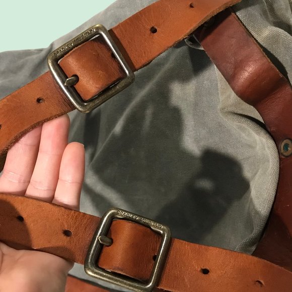 “The Scout” Backpack by Bradley Mountain waxed canvas and leather hiking pack - Picture 11 of 16